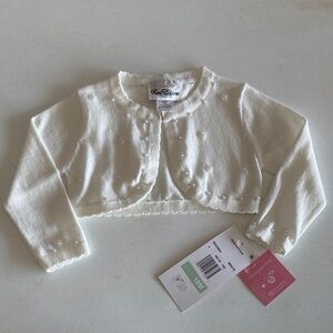 Rare Editions Ivory Beaded Cardigan